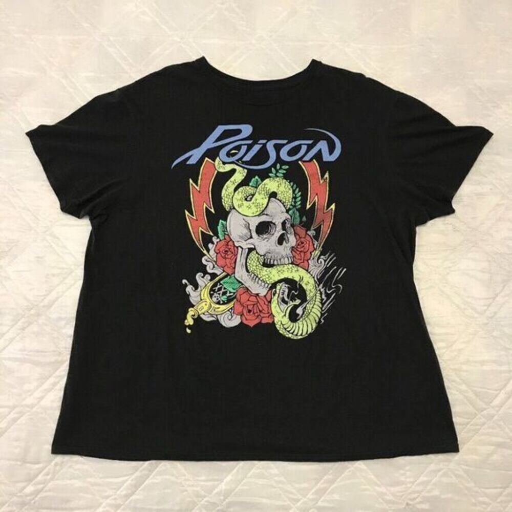 Classic‎ Poison Snake and Skull black T shirt XL
